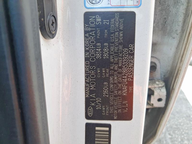 54122396 :رقم المزاد ، KNAFU4A28B5339209 vin ، 2011 Kia Forte مزاد بيع