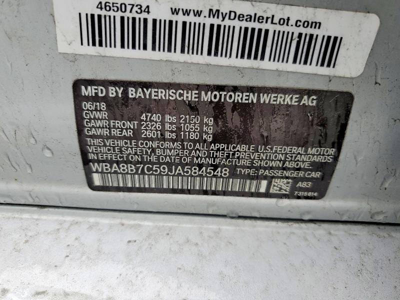 Продаж на аукціоні авто 2018 Bmw 340, vin: WBA8B7C59JA584548, номер лоту: 51312876