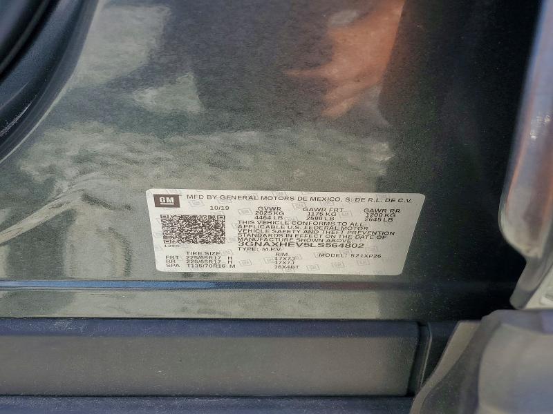 Aukcja sprzedaży 2020 Chevrolet Equinox, vin: 3GNAXHEV5LS564802, numer aukcji: 54926746