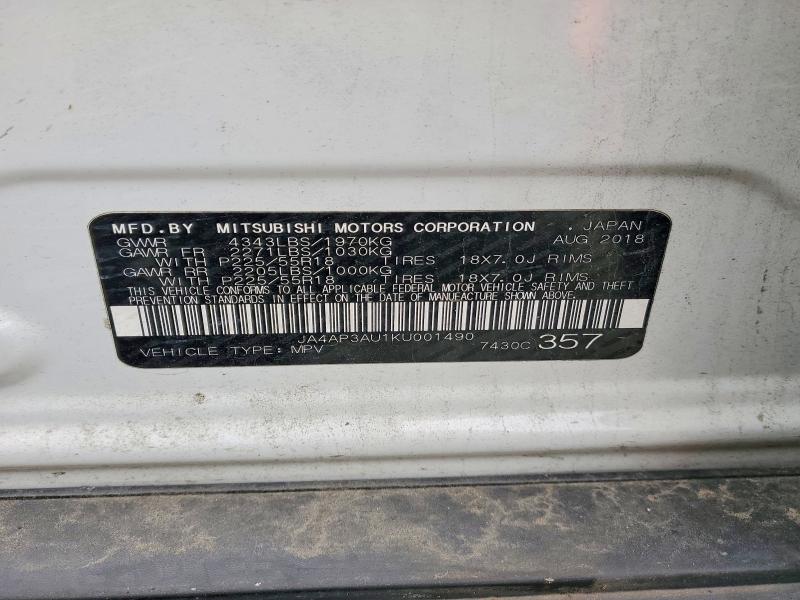Продаж на аукціоні авто 2019 Mitsubishi Outlander Sport, vin: JA4AP3AU1KU001490, номер лоту: 54015146