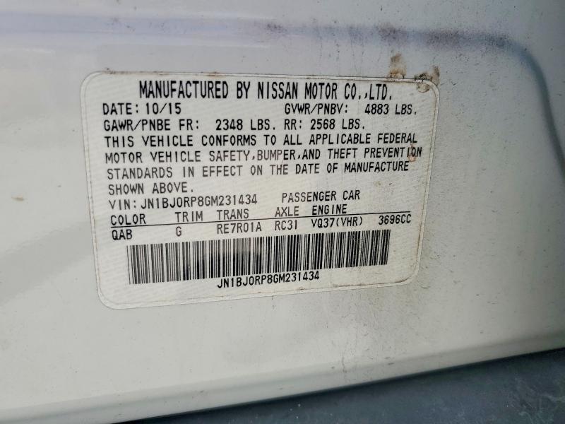 52509056 :رقم المزاد ، JN1BJ0RP8GM231434 vin ، 2016 Infiniti Qx50 مزاد بيع