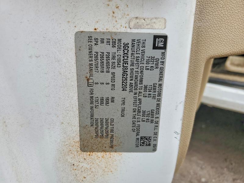 Aukcja sprzedaży 2010 Chevrolet Silverado, vin: 3GCXCUEJ8AG252204, numer aukcji: 54828456