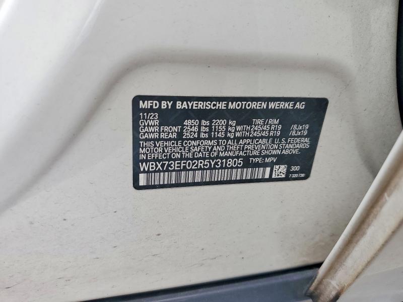 2024 Bmw X1 მანქანა იყიდება აუქციონზე, vin: WBX73EF02R5Y31805, აუქციონის ნომერი: 54982086