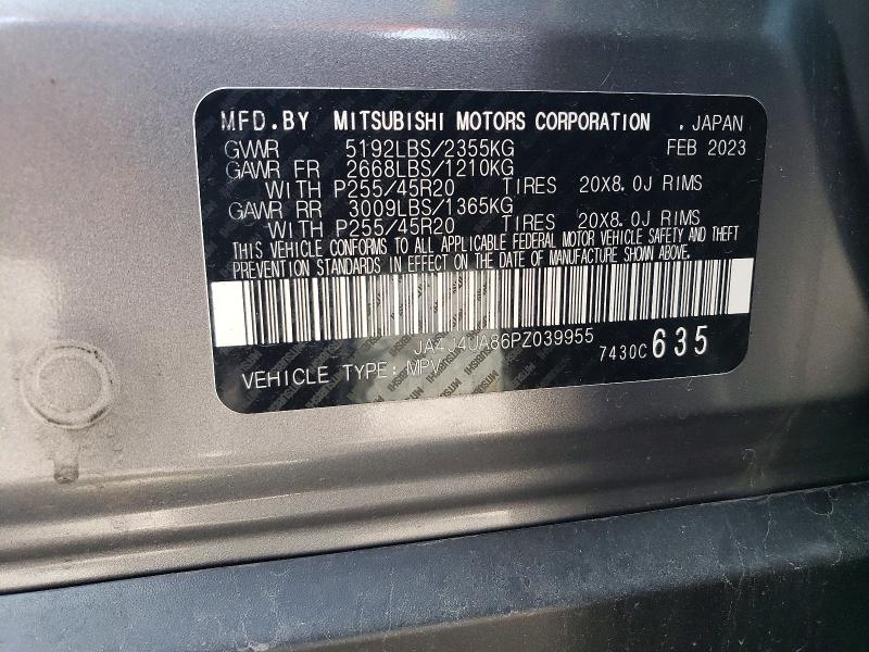Продаж на аукціоні авто 2023 Mitsubishi Outlander, vin: JA4J4UA86PZ039955, номер лоту: 55096926