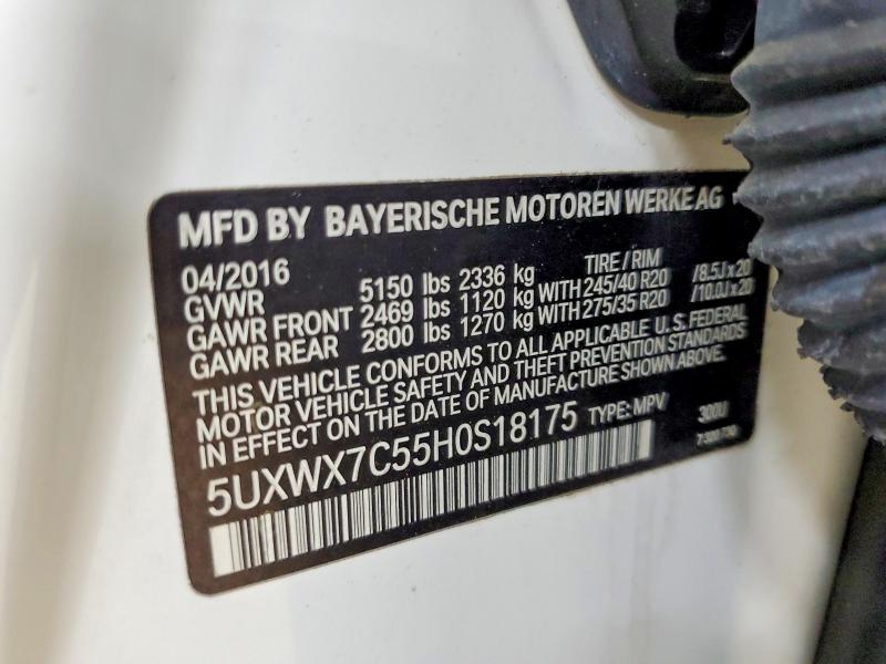 2017 Bmw X3 მანქანა იყიდება აუქციონზე, vin: 5UXWX7C55H0S18175, აუქციონის ნომერი: 53410666