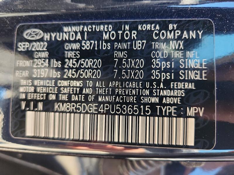 Aukcja sprzedaży 2023 Hyundai Palisade, vin: KM8R5DGE4PU536515, numer aukcji: 53424586
