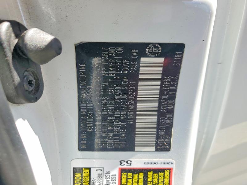 Продажа на аукционе авто 2021 Toyota Camry, vin: 4T1K61AK5MU527331, номер лота: 53840646