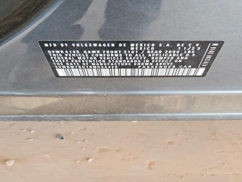 Aukcja sprzedaży 2024 Volkswagen Jetta, vin: 3VWBM7BU7RM034420, numer aukcji: 55533356