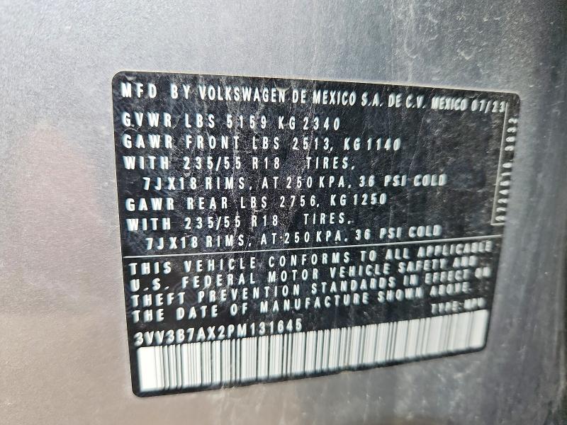 54450796 :رقم المزاد ، 3VV3B7AX2PM131645 vin ، 2023 Volkswagen Tiguan مزاد بيع