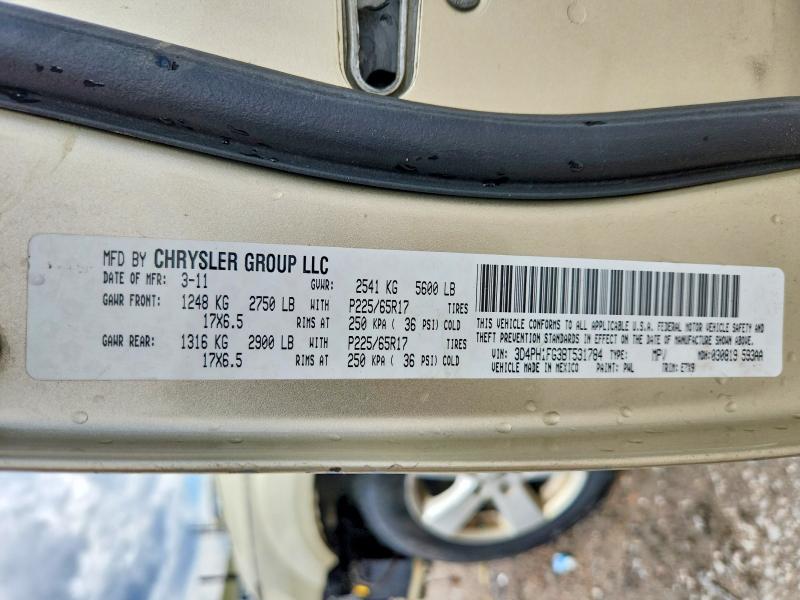 Продажа на аукционе авто 2011 Dodge Journey, vin: 3D4PH1FG3BT531784, номер лота: 54623026