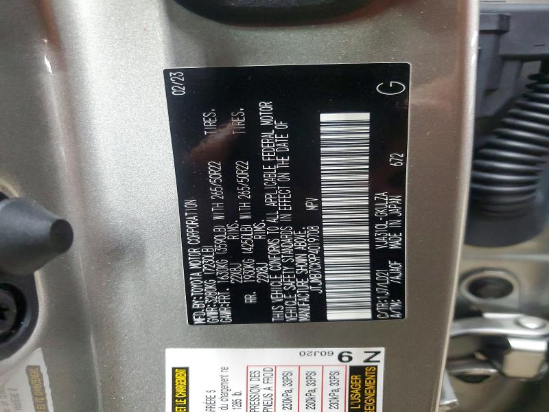 Aukcja sprzedaży 2023 Lexus Lx 600, vin: JTJMB7CX9P4019708, numer aukcji: 52396116