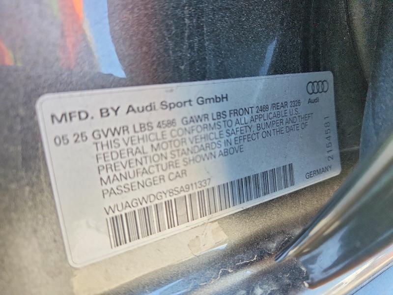 52925576 :رقم المزاد ، WUAGWDGY8SA911337 vin ، 2025 Audi Rs3 مزاد بيع