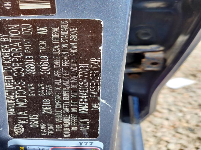 Aukcja sprzedaży 2016 Kia Forte, vin: KNAFX4A61G5477031, numer aukcji: 53414026