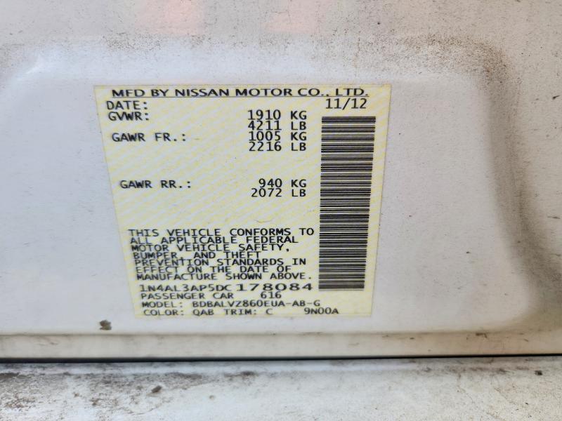 Продаж на аукціоні авто 2013 Nissan Altima, vin: 1N4AL3AP5DC178084, номер лоту: 52417016