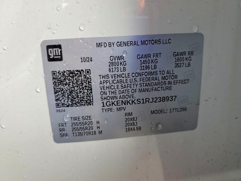 Продаж на аукціоні авто 2024 Gmc Acadia, vin: 1GKENKKS1RJ238937, номер лоту: 54874006