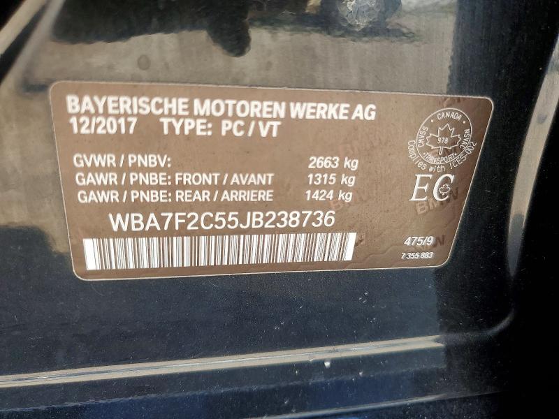 Aukcja sprzedaży 2018 Bmw 750, vin: WBA7F2C55JB238736, numer aukcji: 52179956