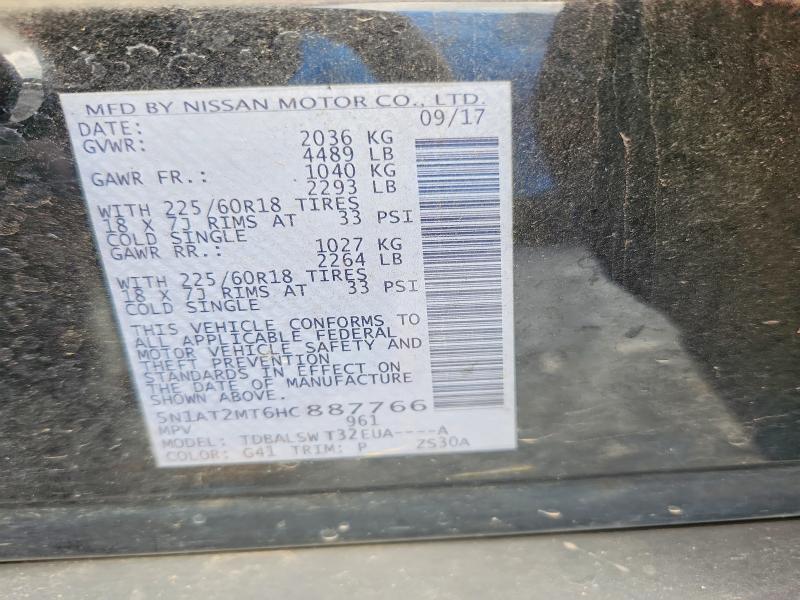 Aukcja sprzedaży 2017 Nissan Rogue, vin: 5N1AT2MT6HC887766, numer aukcji: 54888506
