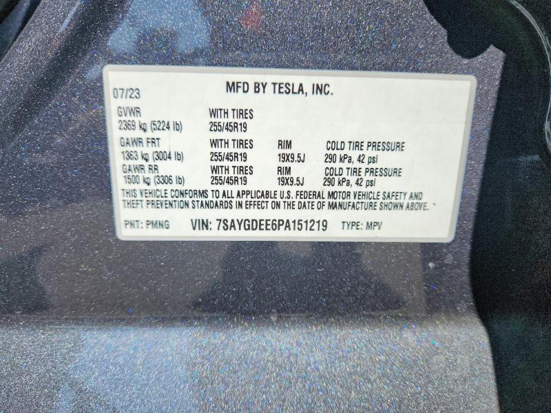 Продажа на аукционе авто 2023 Tesla Model Y, vin: 7SAYGDEE6PA151219, номер лота: 54523566