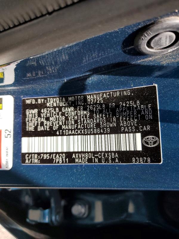 Aukcja sprzedaży 2025 Toyota Camry, vin: 4T1DAACKXSU586439, numer aukcji: 54200336