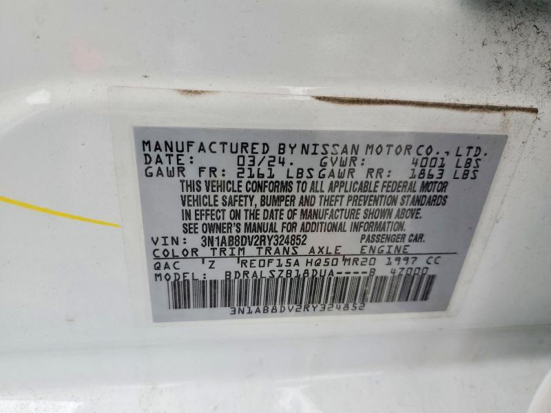 Aukcja sprzedaży 2024 Nissan Sentra, vin: 3N1AB8DV2RY324852, numer aukcji: 53328426