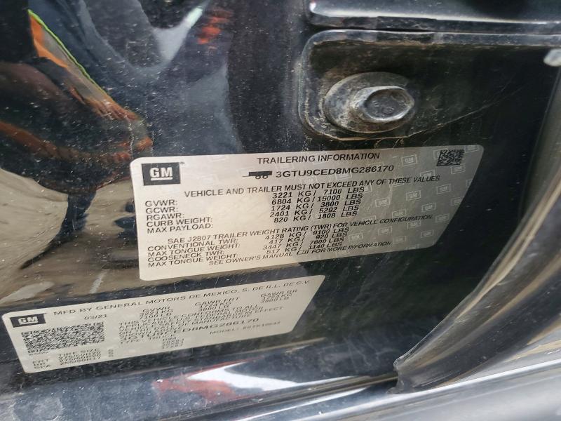 Продажа на аукционе авто 2021 Gmc Sierra, vin: 3GTU9CED8MG286170, номер лота: 53546746