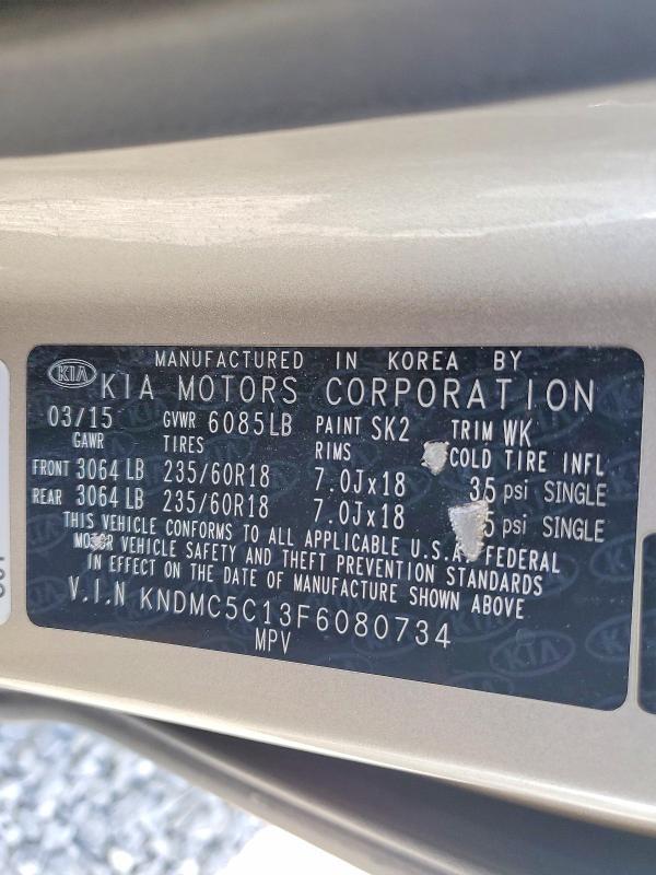 Aukcja sprzedaży 2015 Kia Sedona, vin: KNDMC5C13F6080734, numer aukcji: 54144586
