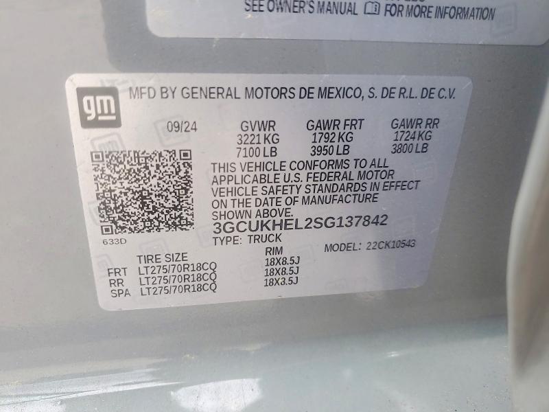 54903906 :رقم المزاد ، 3GCUKHEL2SG137842 vin ، 2025 Chevrolet Silverado مزاد بيع