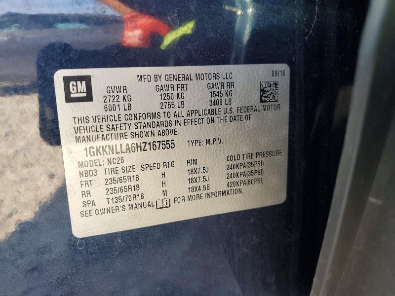 Продажа на аукционе авто 2017 Gmc Acadia, vin: 1GKKNLLA6HZ167555, номер лота: 53879676