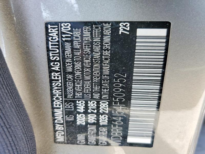 55198386 :رقم المزاد ، WDBRF64J54F509952 vin ، 2004 Mercedes-benz C مزاد بيع