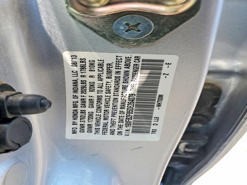 49978956 :رقم المزاد ، 19XFB2F85DE264079 vin ، 2013 Honda Civic مزاد بيع