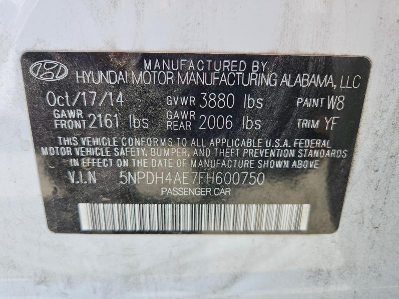 Продаж на аукціоні авто 2015 Hyundai Elantra, vin: 5NPDH4AE7FH600750, номер лоту: 55347236