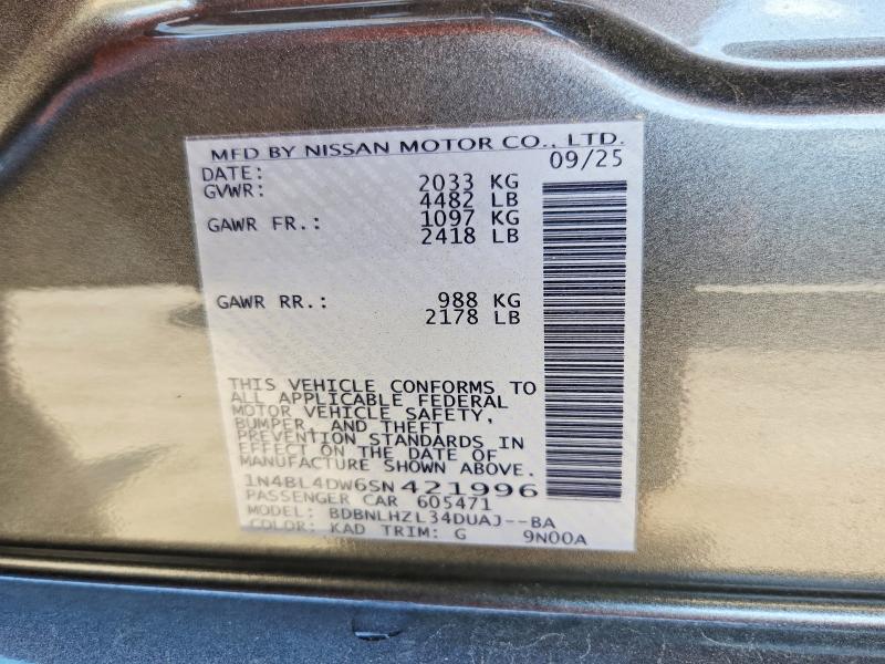 Aukcja sprzedaży 2025 Nissan Altima, vin: 1N4BL4DW6SN421996, numer aukcji: 53429726