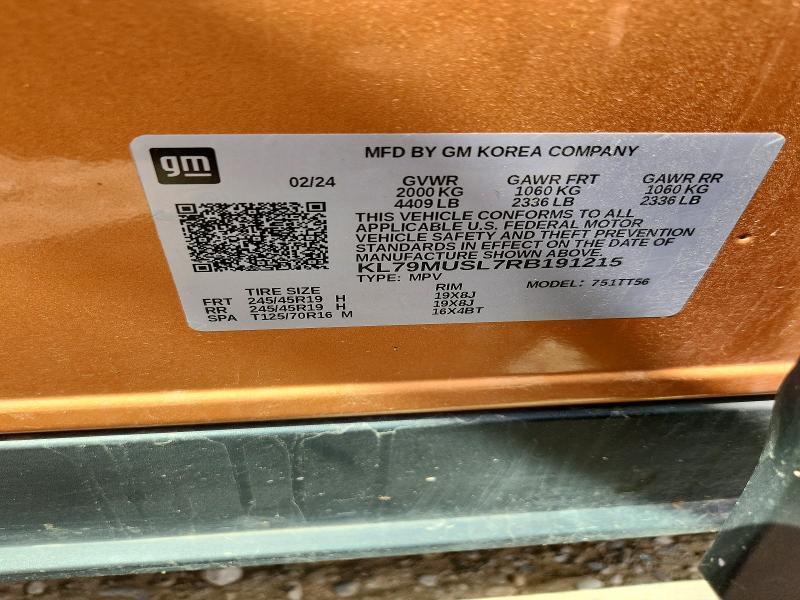 Aukcja sprzedaży 2024 Chevrolet Trailblazer, vin: KL79MUSL7RB191215, numer aukcji: 54175556