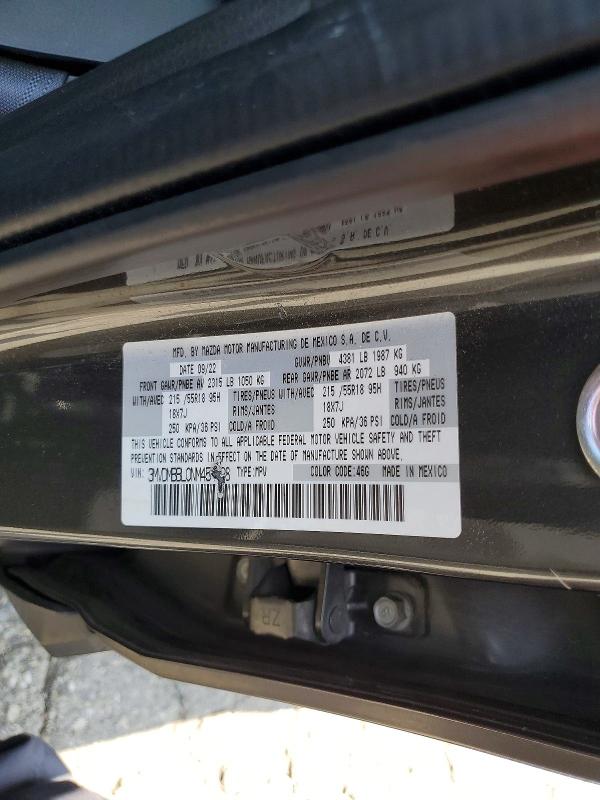 2022 Mazda Cx-30 მანქანა იყიდება აუქციონზე, vin: 3MVDMBBL0NM454728, აუქციონის ნომერი: 52079106