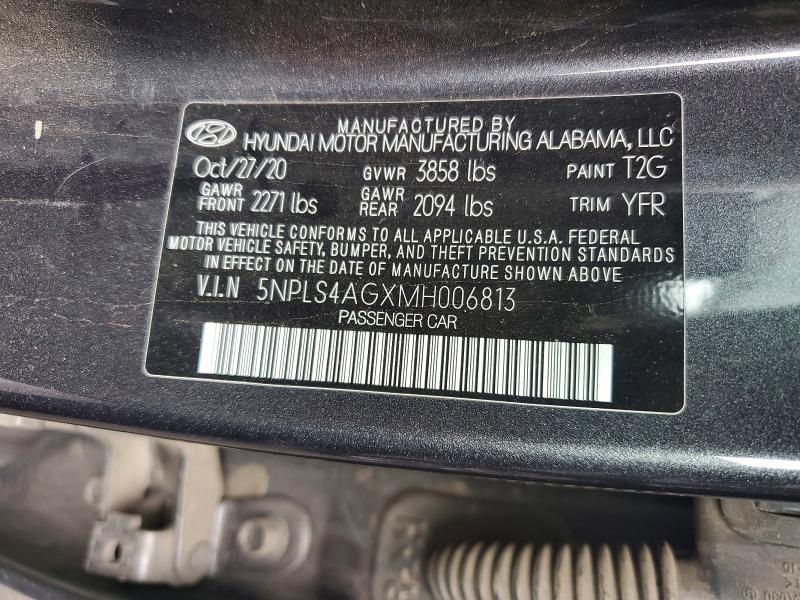 55422976 :رقم المزاد ، 5NPLS4AGXMH006813 vin ، 2021 Hyundai Elantra مزاد بيع