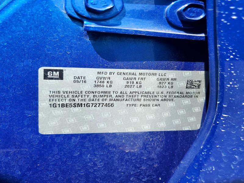 Aukcja sprzedaży 2016 Chevrolet Cruze, vin: 1G1BE5SM1G7277466, numer aukcji: 55235806