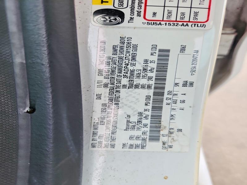 53648226 :رقم المزاد ، 3FADP4CJ7CM150610 vin ، 2012 Ford Fiesta مزاد بيع