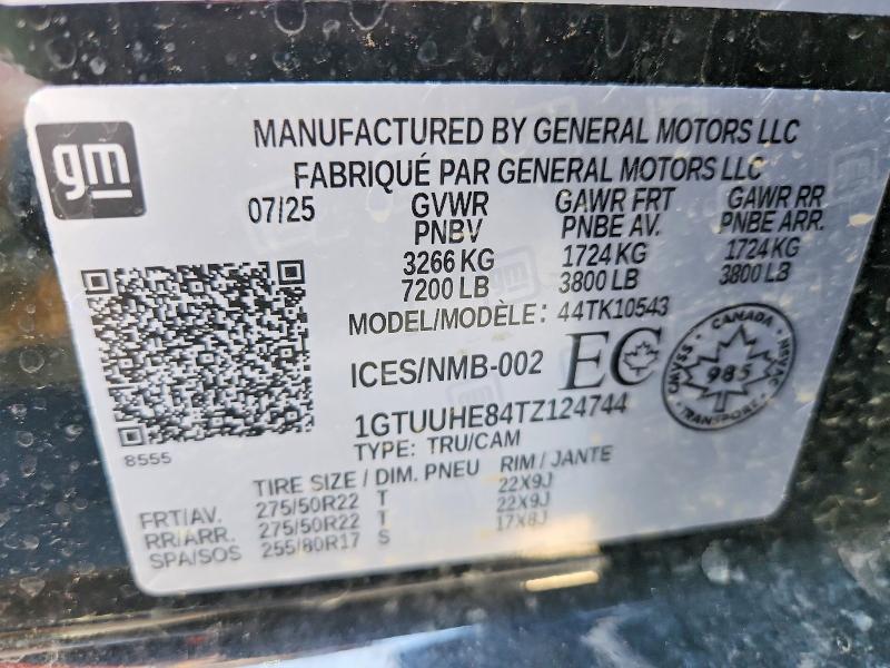 2026 Gmc Sierra მანქანა იყიდება აუქციონზე, vin: 1GTUUHE84TZ124744, აუქციონის ნომერი: 52970556