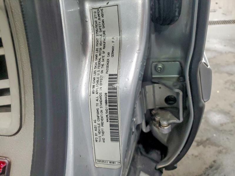 54792026 :رقم المزاد ، WAUML54D11N004420 vin ، 2001 Audi A8 مزاد بيع