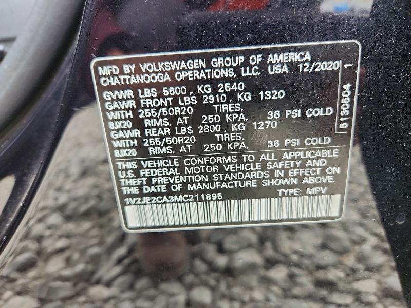 Aukcja sprzedaży 2021 Volkswagen Atlas Cross Sport, vin: 1V2JE2CA3MC211895, numer aukcji: 54207986