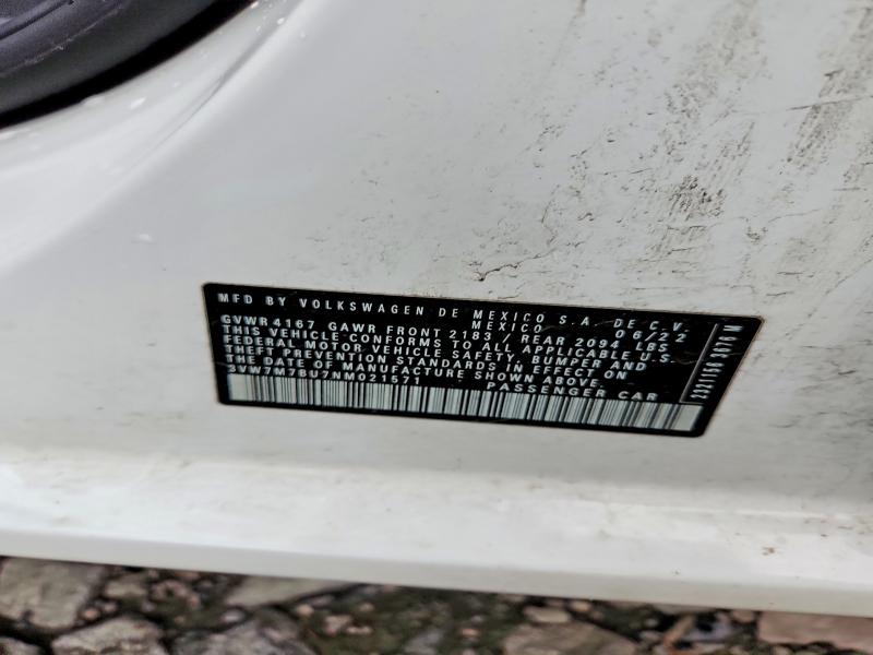 54472666 :رقم المزاد ، 3VW7M7BU7NM021571 vin ، 2022 Volkswagen Jetta مزاد بيع