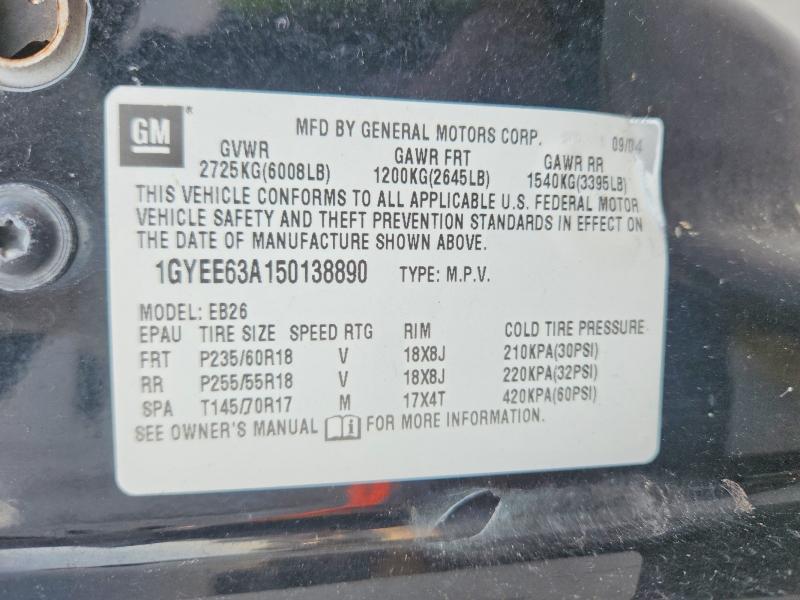 Aukcja sprzedaży 2005 Cadillac Srx, vin: 1GYEE63A150138890, numer aukcji: 53441296