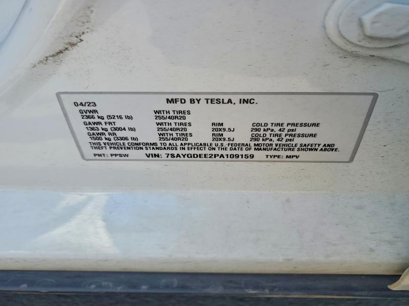 Aukcja sprzedaży 2023 Tesla Model Y, vin: 7SAYGDEE2PA109159, numer aukcji: 54798266