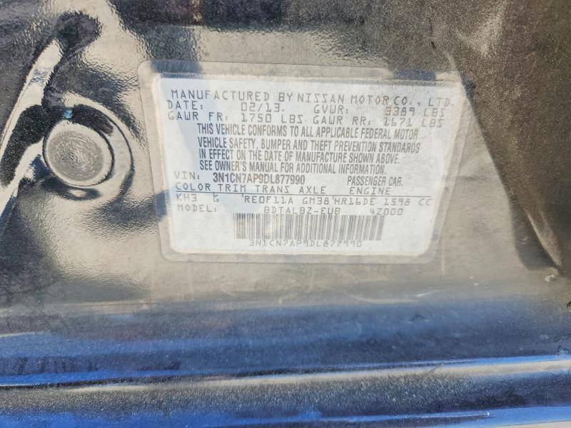 Продажа на аукционе авто 2013 Nissan Versa, vin: 3N1CN7AP9DL877990, номер лота: 53789656