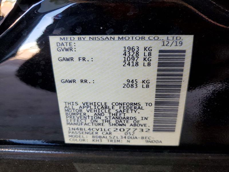 2020 Nissan Altima მანქანა იყიდება აუქციონზე, vin: 1N4BL4CV1LC207732, აუქციონის ნომერი: 54154826