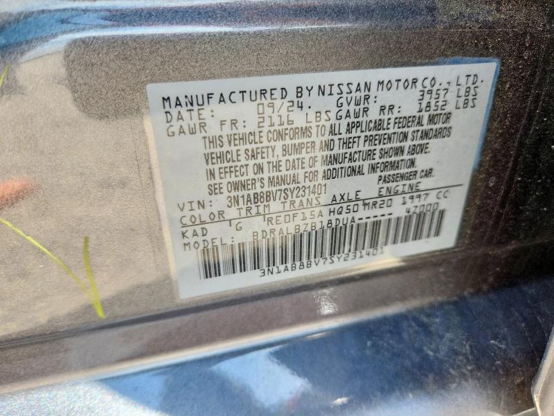 Продажа на аукционе авто 2025 Nissan Sentra, vin: 3N1AB8BV7SY231401, номер лота: 51979656