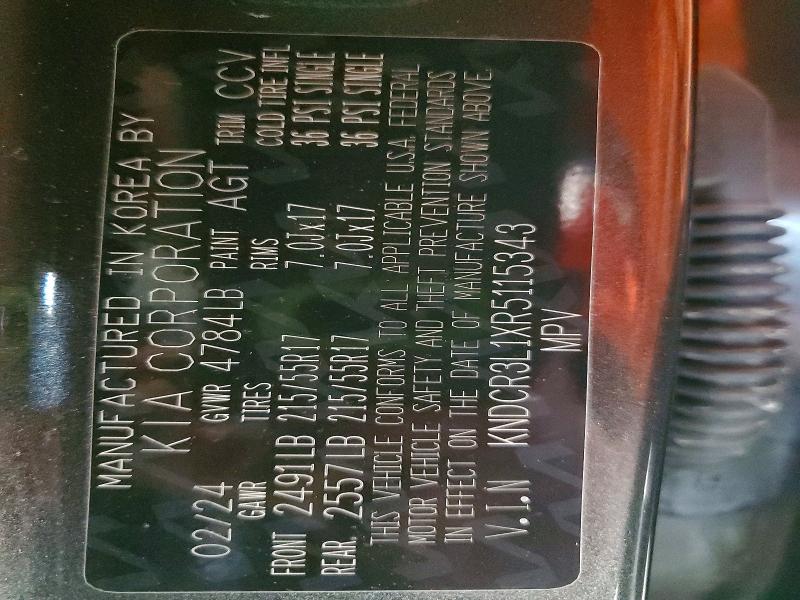 53988846 :رقم المزاد ، KNDCR3L1XR5115343 vin ، 2024 Kia Niro مزاد بيع