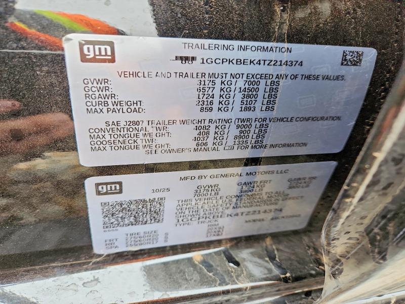 Продажа на аукционе авто 2026 Chevrolet Silverado, vin: 1GCPKBEK4TZ214374, номер лота: 54636586