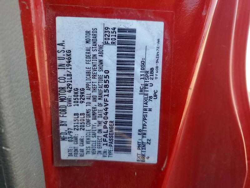 Продажа на аукционе авто 1997 Ford Mustang, vin: 1FALP4044VF158550, номер лота: 54107076