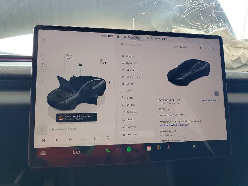 2025 Tesla Model 3 მანქანა იყიდება აუქციონზე, vin: 5YJ3E1EA7SF027996, აუქციონის ნომერი: 52880096